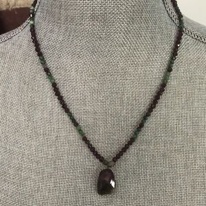 zoisite and watermelon tourmaline necklace